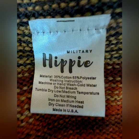 Military Hippie Cardigan Wrap Sweater  Made in the USA  Stylish - Picture 11 of 12